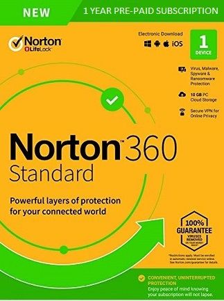 Norton 360 Standard Non-Subscription - (1 Device, 1 Year) - Symantec Key EUROPE